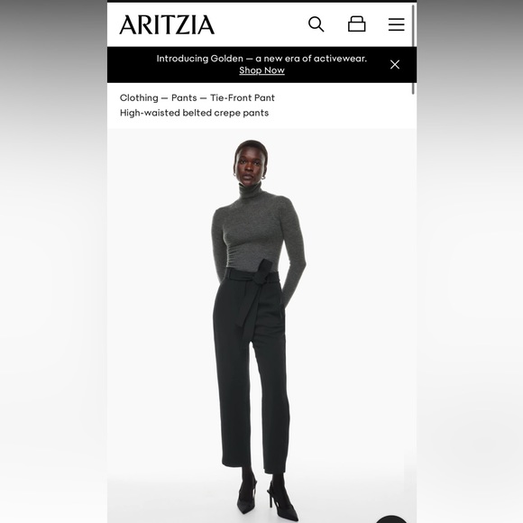 NWOT Aritzia Wilfred Tie-Front Pants 6S - Picture 2 of 4